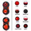 Small Fidget Buttons Controller Pad Toys for Kids Adults with Anxiety and Autism (Black & Red)