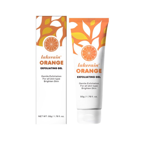 Orange Exfoliating Gel Scrub Face Body Skin,Natural Orange Peeling Gel Face Scrub,Deep Cleansing Moisturizing Facial Exfoliator 1.76 fl .oz