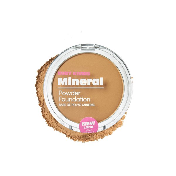 Ruby Kisses Mineral Pressed Powder Foundation, Medium to Full Coverage Natural Finish 0.35 Ounce (Golden Honey)