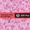 OZER Tattoo Ink Cups with Stable Base and 200pcs Tattoo Ink Cup Skull Disposable Silicone Tattoo Pigment Cup Pink