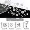 YAEISM 30PCS Star Nail Charms 3D Crystal Heart Nail Charms Alloy Silver Nail Charms Shiny Starlight Nail Gems and Charms Jewelry Rhinestones for Women Nail Art and DIY Crafts Decoration