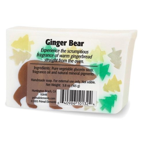 Primal Elements Bar Soap in Shrinkwrap, Ginger Bear, 6 Ounce