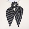 DINPREY 6 Pcs Stripe Scarf Scrunchies Silk Satin Scarf Chiffon Scrunchies Gingham Stripe Hair Scarves Soft Plaid Scarf Hair Ties Bowknot Ponytail Holder (6 Pcs Striped scarf)