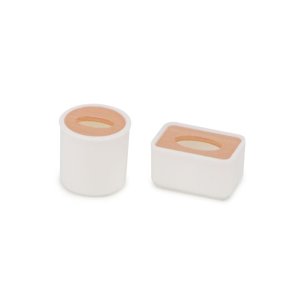 Dollhouse Tissue Box 2Pcs Miniature House Accessories, Round Tube & Rectangle Papar Box Set for Toliet Living Room Decoration, Tissue Holder Model for DIY Craft (1:12 Scale)