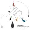 Mooipur Cat Insects Toy Interactive Cat Toy Bug Refills for Cat Wand Toy, 5 Pieces Feather Replacements with Bells for Cat Teaser for Indoor Cats and Kittens, Big Insects Set