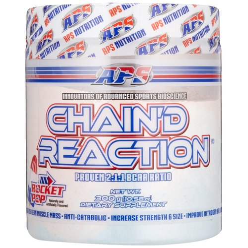 Chain'd Reaction BCAA Powder - Muscle Building Amino Acid Recovery Aid for More Strength & Size, Rocket Pop, 300 Gram