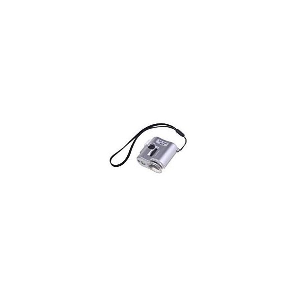 Silver Mini 60X Microscope Loupe LED Lighted Magnifier Jeweler Maps, Newspapers, Directories, Legal Documents, Coins, Stamps and Antiques