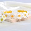 AIUPUOC Flower Headband for Girls Yellow Daisy Headband Spring Floral Headband Hair Accessories Flowers for Hair Black Headband Hot Pink Headband for Women Hair Band Hair Hoop (Yellow)