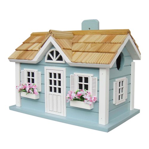 Home Bazaar Hand-made Nantucket Cottage Blue Bird House - Bird Friendly - Home Decor