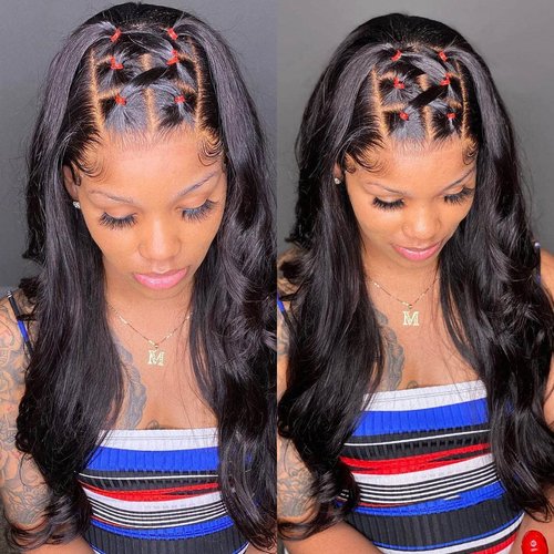 BEEOS 0.1mm Ultra-thin 5x5 SKINLIKE Real HD Lace Closure Wig,180% Density Pre-plucked Bleached Knots Natural Hairline Body Wave Human Hair Wigs Invisible HD Lace 18 Inch