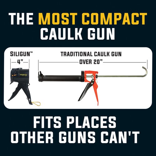 SILIGUN™ Compact Caulking Gun - No Drip Caulk Gun - Patented Design - Lightweight ABS Frame - Works with All 10 oz Tubes