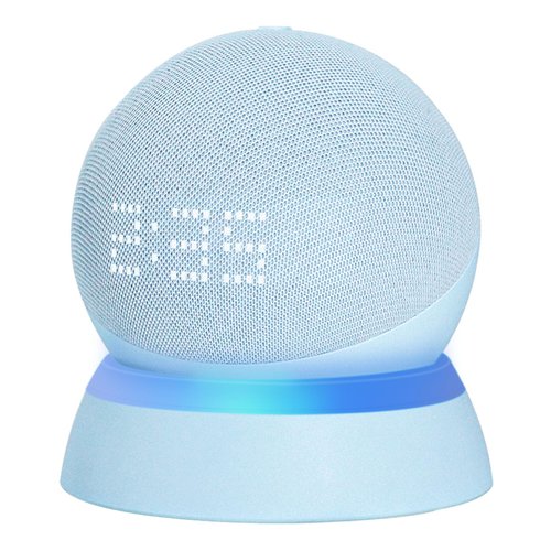 Table Stand for Echo Dot 5th Generation - C YECEN Desktop Holder Mount for Echo Dot 5th & 4th Gen, Base Bracket with Light Guide and with Built-in Cable Management,Cloud Blue