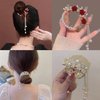 2PCS Flower Ponytail Hair Accessories Hair Claws Clip French Style Hair Barrette Non Slip Jaw Banana for Women 041