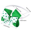 ZCYYYS St. Patrick's Day Headband for Baby Girls Green Shamrock Clover Bow Headbands TSFG10 (Green W)