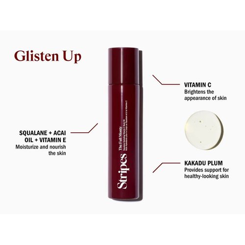 STRIPES by Naomi Watts - The Full Monty - A Brightening and Hydrating Body Oil With Squalane & Vitamin C, Provides Healthy Glow, Hypoallergenic, Hormone Free (3.7 Fl Oz)