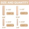 smseace 400PCS Straight Groove Wooden Dowel Pins with Tapered End with Bevel Angle, 1/4 "5/16" 3/8 "(6mm, 8mm, 10mm) Wooden Dowel Pins, Used for Crafts, Furniture, DIY Manual, Etc.MD-4S-400P