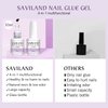SAVILAND Gel Nail Glue 2pcs 15ML, 4-in-1 Nail Glue Gel Set, Upgraded Glue on Nails, Fake Nails & Press on Nails, Gel Base Strengthen for Nails, Replacement for Nail Glue, Nail Repair Treatment