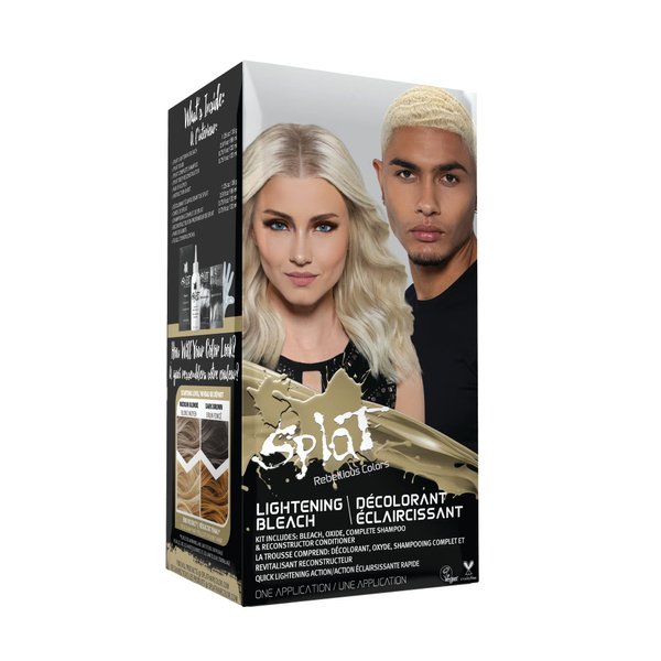 Splat Lightening Bleach Kit, 1 Application, Includes Oxide, Lightening Bleach Powder, Complete Shampoo & Deep Reconstructor Conditioner, Hair Bleach Kit Lifts 3-5 Levels, Vegan & Cruelty Free