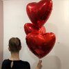 wrovitik 2 pcs Red Heart Foil Balloons,24 Inch Heart Shaped foil Balloons Love Balloons for Wedding Decoration Party Valentines'Day Birthday Balloons