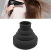 Hair Dryer Attachment Blow Dryer Hair Dryer Diffuser Silicone Collapsible Folding Volumizing Diffuser for Home Travel (Black)