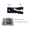 Meikeer 12 Pieces #5 Zipper Slider Repair Kits Black Bronze and Silver Zipper Sliders Zipper Pull Replacement for Metal Plastic and Nylon Coil Jacket Zippers