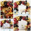 Magical Wizard School Balloons Garland Arch Kit,Burgundy Black Gold Arch With BONUS Diy Snitch Wizard Hat for Magical Wizard School theme Birthday Decorations Magic Theme