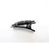 Set of 2 extra tiny small black filigree metal alligator hair clip for fine (Primary color: Silver)
