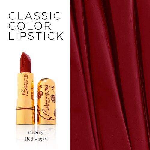 Besame Cosmetics - Cherry Red Lipstick - 1935 Classic Color Lipstick, Vintage Makeup, Long Lasting Lipstick, Coquette Makeup, Deep Red Lipstick for Women, Moisturizing Lipsticks for Women