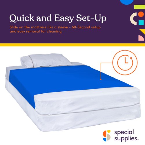 Special Supplies Sensory Bed Sheet for Kids Compression Alternative to Weighted Blankets - Breathable, Stretchy - Cool, Comfortable Sleeping Bedding (Blue, Twin)