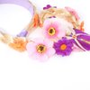 YISSION Princess Dess up Wigs Headband for Girls Long Braided Wig Headband with Purple Pink Flowers Costume Accessories Cosplay Birthday Party Hair Decorations