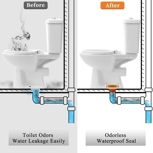 Toilet Flange with Wax Ring for Toilets, Toilet Flange Repair Kit for 4" and 5" Drain Pipe, Extra Wax Rings New Installation, Toilet Replacement Kit with Washers & Bolts for Plumbing Below Floor