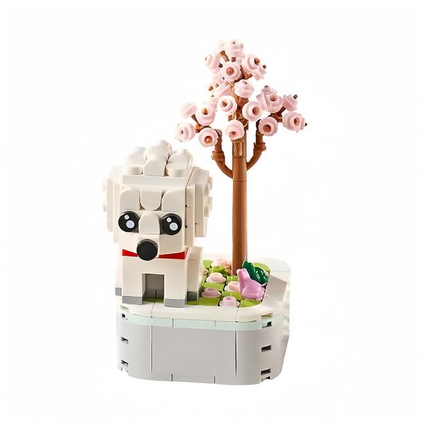 PSDVAYI Dog Building Decoration Set Flower Bouquet Blocks- Mini Blocks Arts and Crafts for Kids Ages 6-12+, Home Decor Gifts for Him and Her, Adults(217 PCS)
