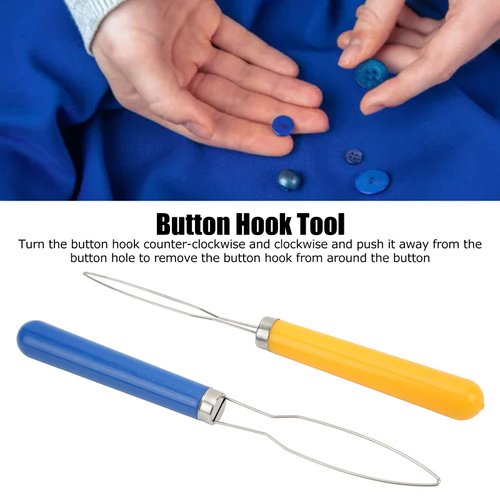 2Pcs Button Hooks, Clothing Buttoning Aids Zipper Pulls Aids Button Hooks for Elderly and Disabled Person