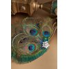BABEYOND Peacock Feather Hair Clip Peacock Fascinator with Rhinestones Roaring 20s Peacock Flapper Fascinator 1920s Peacock Hair Accessories (Style 2)