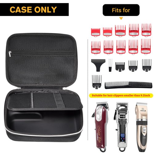 ProCase Washable Barber Case, Oilproof Hard Travel Carrying Bag for Hair Clippers, Hair Cutting Supplies Holder with Slippery Inner Tray, Trimmer Organizer Storage for Men Razor Guard Grooming Kits
