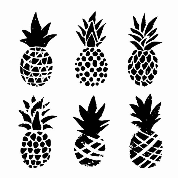 Dopetattoo 6 sheets Temporary Tattoo for Men and Women Pineapple Black Sketch Hawaiian Stamp Hawai Doodle summer for Men Temporary tattoo for Women Neck Arm Chest for Woman