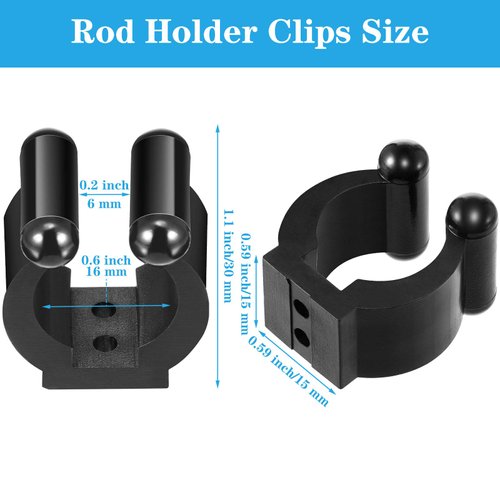 Skylety 40 Pieces Fishing Rod Clips Billiards Cue Clip Holders Fishing Pole Rod Holder Clips Snooker Cue Locating Clips for Fishing Rod Billiards Cue Snooker Cue