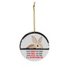 Funny Peeking Every Snack You Make Cream Rabbit Christmas Ornament - White Circle Ceramic Decoration - Keepsake Gifts for Rabbit Lovers