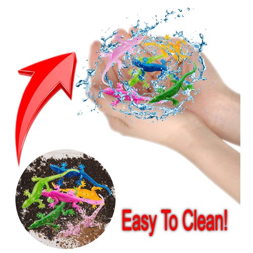 UpBrands Rubber Lizards Toys Bulk Set, Preschool Valentine Gifts, Kit for Birthday Party Favors for Kids, Goodie Bags, Pinata Filler, Students Classroom Valentines Day Gifts for Kids (48 Pack)