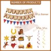 Gameza Cowboy Birthday Party Decorations - Cool Western Party Decorations Western Happy Birthday Banners Cowboy Hanging Swirls Supplies Cowboy Themed Party Decor Cow Rodeo Birthday Party Decorations