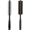 Geiserailie 2 Pieces Thick Round Hair Comb Bristle Round Hair Brush Blow Drying Hairbrush Small Brush Short Hair Massage Comb Head Massage Round Brush Roll Hairbrush for Wet or Dry Hair (Black)
