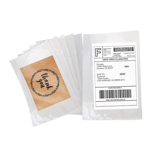 Clear Self-Adhesive Packing List Envelopes, Label Envelopes Pouches/Shipping Labels Sleeves for Shipping Mailing Bags 7.5" x 5.5"-100 Pack