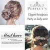 Yheakne Crystal Wedding Hair Clip Barrette Gold Rhinestone Hair Barrette Bling Bridal Headpieces Decorative Head Clip Headwear Crystal Hair Clip Bride Hair Accessories for Women and Girls Gifts (Champagne)