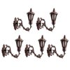 Yardwe 5pcs Miniature Wall Sconce Lamp Dollhouse Garden Light 1: 12 Scale Mini Wall Lamp Simulation Lamp Models Diy Sand Table Sconce for Dollhouse Micro Landscape Decorations, Bronze