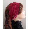 Oyabridal Vintage Lace Headbands for Women Elastic Lace Halloween Headband Party Accessories (Burgundy)