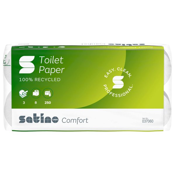 Wepa 037060 Comfort Toilet Paper 3-Ply, Bright White