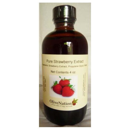 Olivenation Strawberry Extract - Rich Flavor for Beverages, Ice Cream, Fillings, Sauces, Frosting & Dressing - Non-GMO, Gluten Free, Kosher & Vegan - 16 ounces
