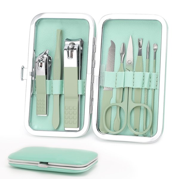 Manicure Set Personal Care Nail Clipper Kit-9 Pieces Pedicure Set Grooming Kit, Gift for Relatives Friends, Families Parent Wife Girlfriend