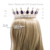 Tiara for Girls,Golds Crown Cake Topper for Birthday Tiara Gorgeous Crystal metal Crown Prom Princess Crown for Costume Headband,Tiara for Women Wedding Bridal Crown Graduation Party Tiara.Purple