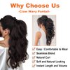 Ponytail Hair Extensions, 16Inches Long Wavy Claws Ponytail Extension Drawstring Ponytail Two Types Ponytail for Women Girls (Ash Golden Blonde Mix Bleach Blonde)
